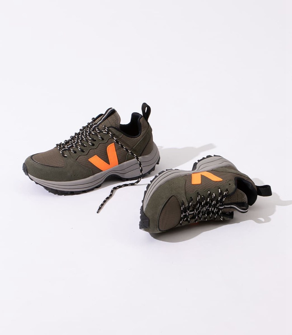 Veja Trainers Mens Olive/Orange - Venturi Ripstop - YFKJ-59138